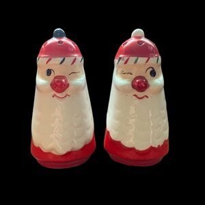 Vintage Holt Howard Winking Santa Salt and Pepper Bell Shakers